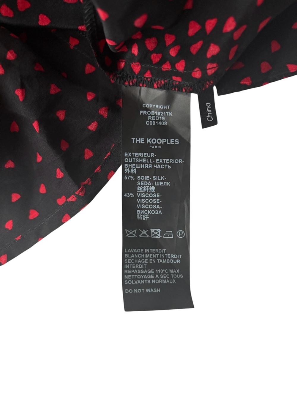 The Kooples Silk Blend Red Heart Print Wrap Mini Dress 6 NWT - Picture 8 of 12